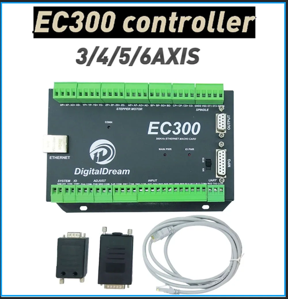 

New EC300 3/4/5/6-axis USB motion controller Ethernet CNC Mach3 300Khz motion control card for milling machine