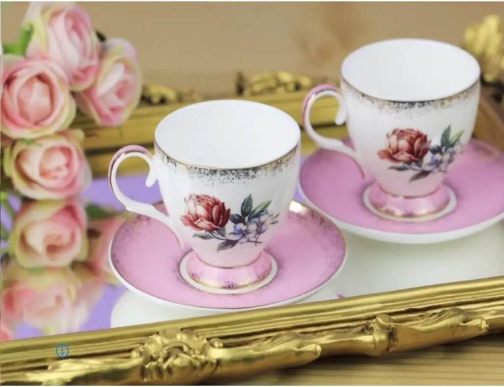 DOLBOVI Bernardo Bone 6 Personality Flower coffee cup Pad Pink JXN055PK mug кружка coffee cup cup