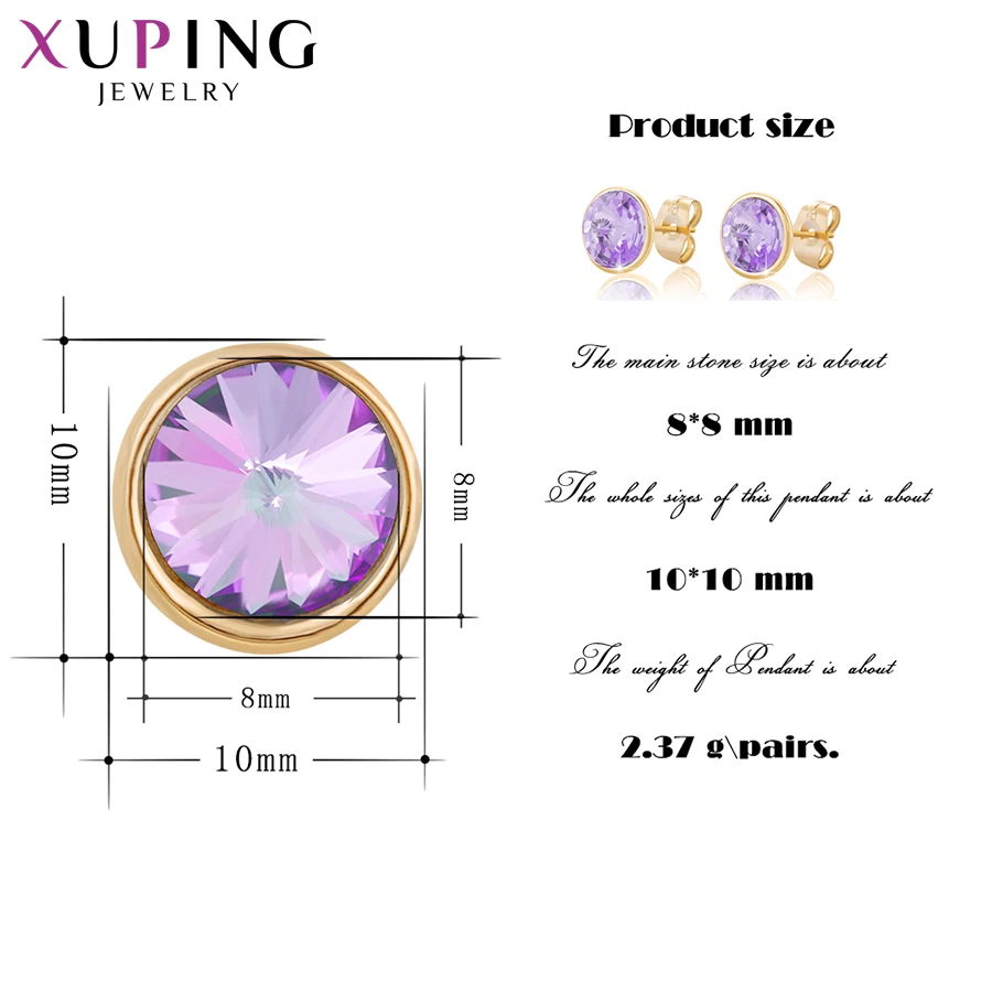 Xuping Jewelry Hot Sale Simple Elegant Style Crystal Studs Earring for Women Girls A0061203