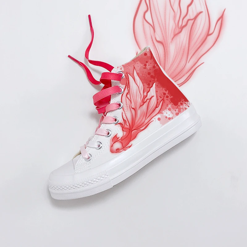 Amy and Michael Fashion Designers Sneakers Fantastic Unique Hand Painted Canvas Shoes High Tops Ladies Woman Vulcanize Shoes