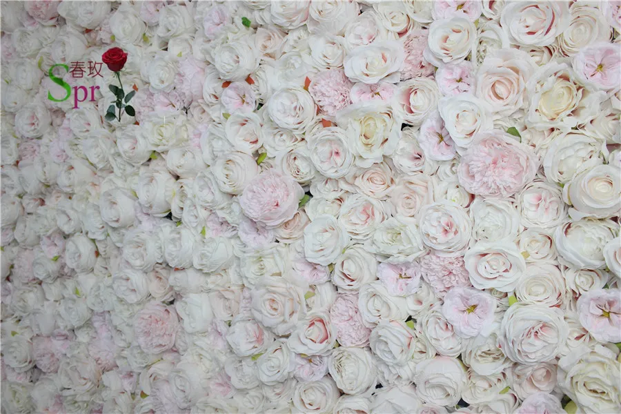 

SPR Promotional wholesale perfect non-fading and anti-aging durable artificial rose flower wall floral backdrop