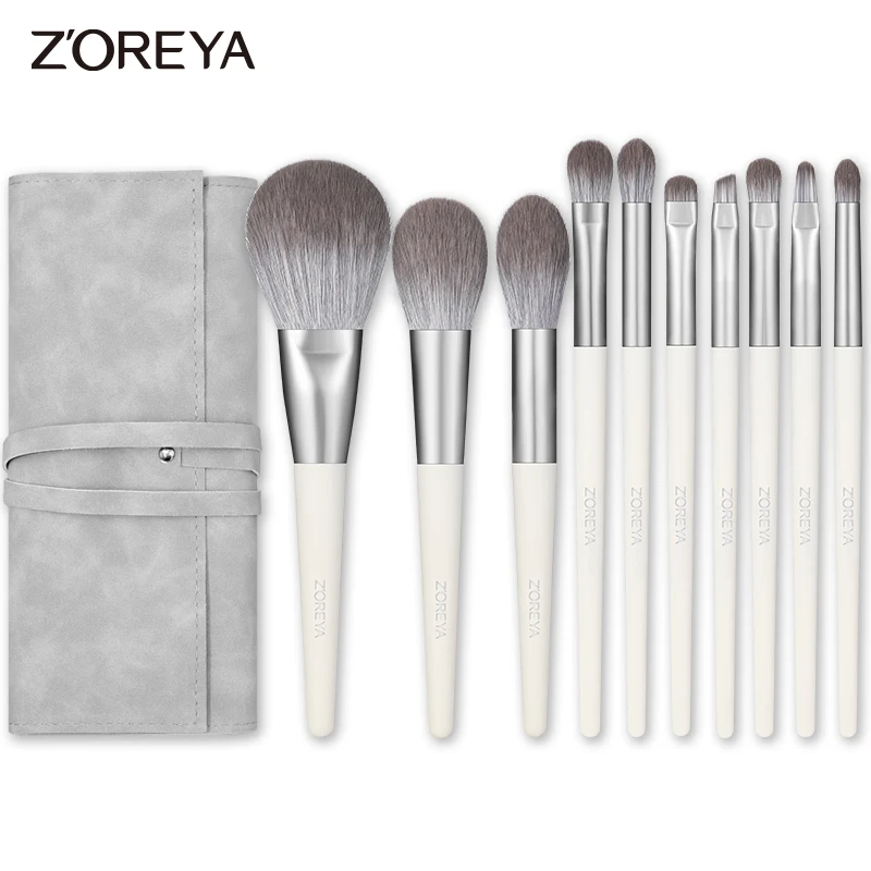 Zoreya brushes 10pcs Makeup brushes set Professional Beauty Make up brush High Quality Synthetic Hair Foundation Powder Brush