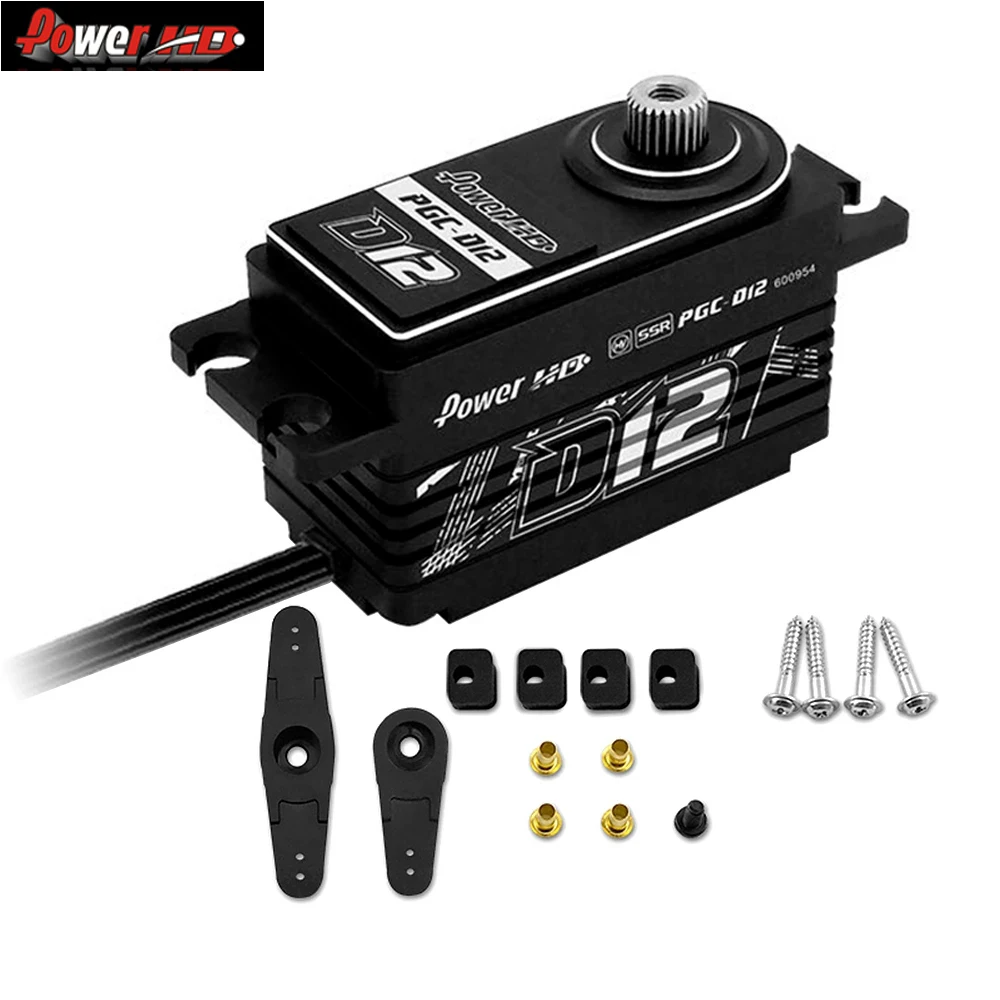 

Power HD D12 HV Coreless Servo 6.0-7.4v 12.5kg 0.059sec Steering Gear for 1/10 Electric Drift Vehicle RC Racing Car