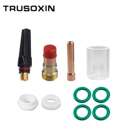 10Pcs TIG Kit torcia per saldatura TIG saldatura Stubby Gas Lens #10 Pyrex Cup Kit per WP-17/18/26 3/32 