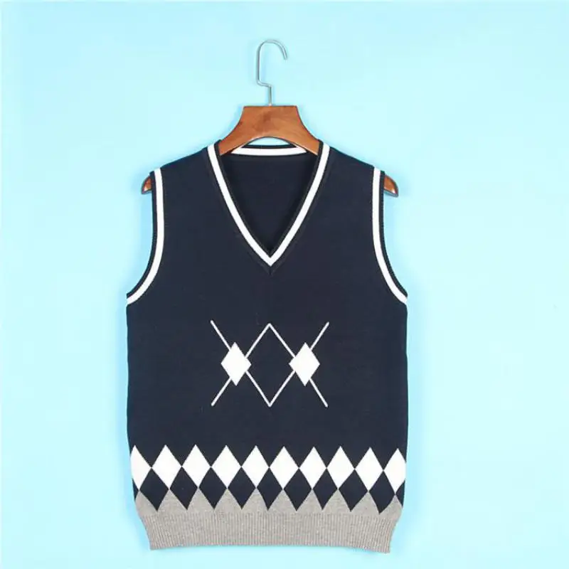 Japan Preppy Style School Sweater Spring And Autumn V-neck Cotton Knitted Vest JK Uniforms 5 Color Girls Student Cosplay Costume