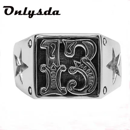 Motor Biker Number Ring Stainless Steel Men Boys Fashion Cool Man Biker Ring Gift OSR578