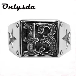 Motor Biker Number Ring Stainless Steel Men Boys Fashion Cool Man Biker Ring Gift OSR578