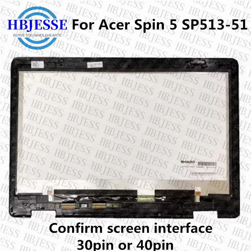 

Original For Acer Spin 5 SP513-51 LCD Screen+Touch Digitizer Assembly FHD LQ133M1JW07 or B133HAB01.0 WITH TOUCH IPS matrix