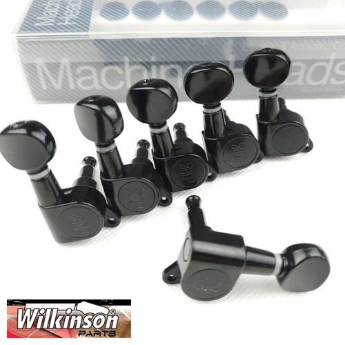 Imagen 1 del producto Wilkinson-afinador de cabezales de máquina de guitarra eléctrica WJN-05, Mini sintonizador ovalado para ST TL Tele, clavijas de afinación negras, con embalaje