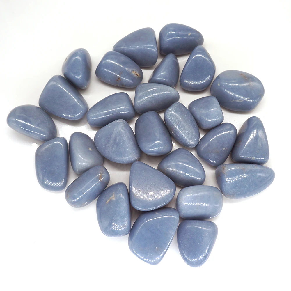 Natural Blue Angelite Tumbled Stone Healing Crystal Quartz Mineral Specimen Bulk Energy Gemstone Decor For DIY Jewelry Making