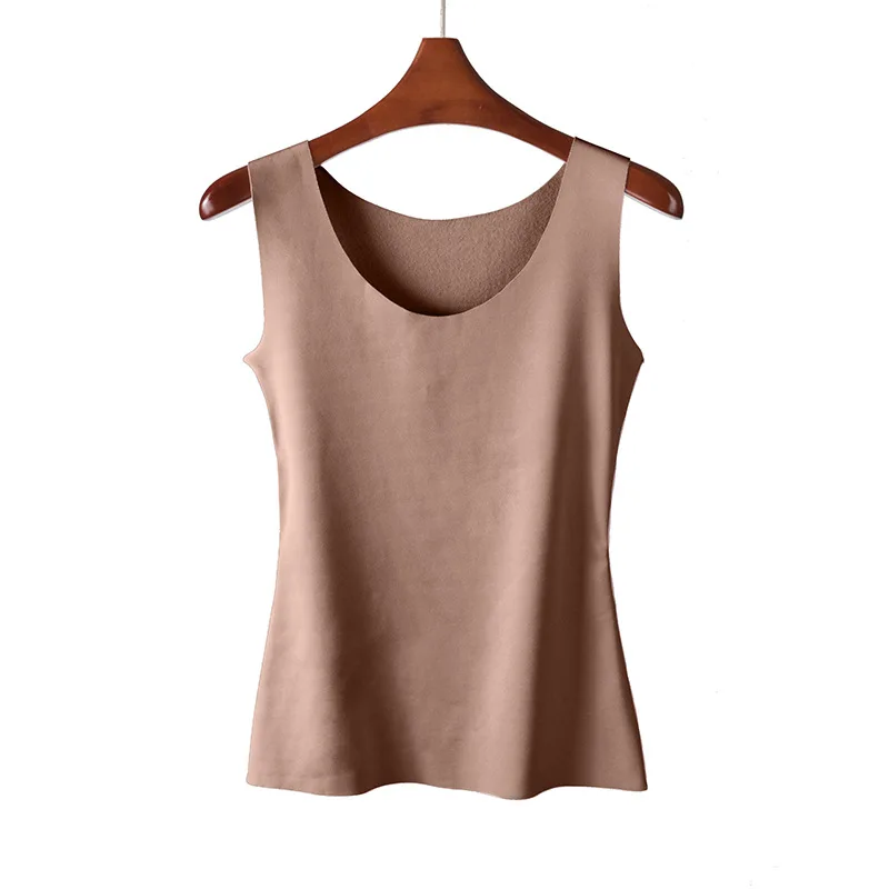 Women Thermal Underwear Warm Body Tops Winter Vest Sleeveless Slim Seamless O Neck Clothes