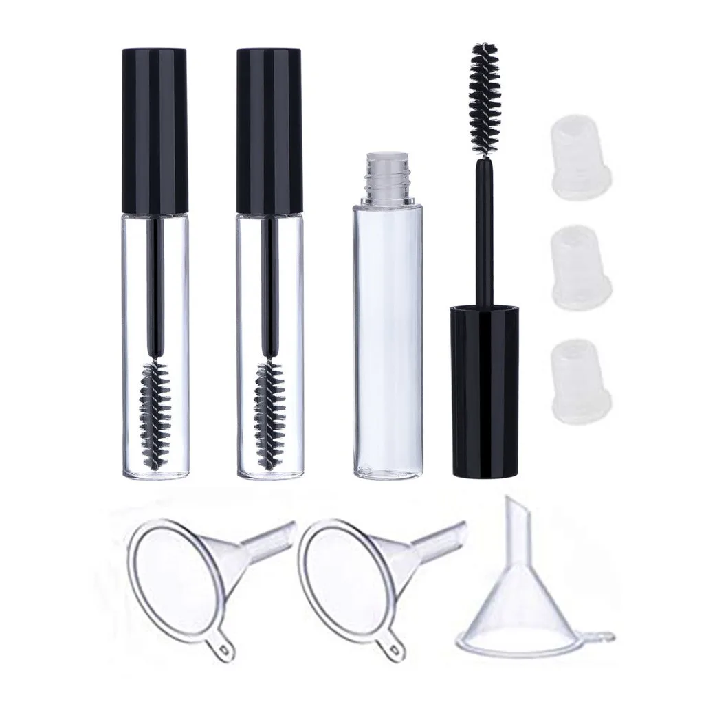 

3pcs 10ml Empty Mascara Tube with Eyelash Wand Eyelash Cream Container with Funnels Transfer Tools for DIY Mascara Bottle