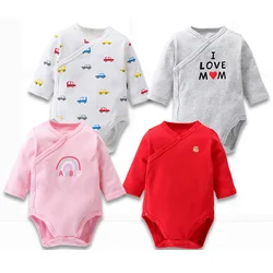 Baby bodysuit side opening V neck clothes children long sleeves baby pyjamas kids clothes 100% cotton baby body girls clothes