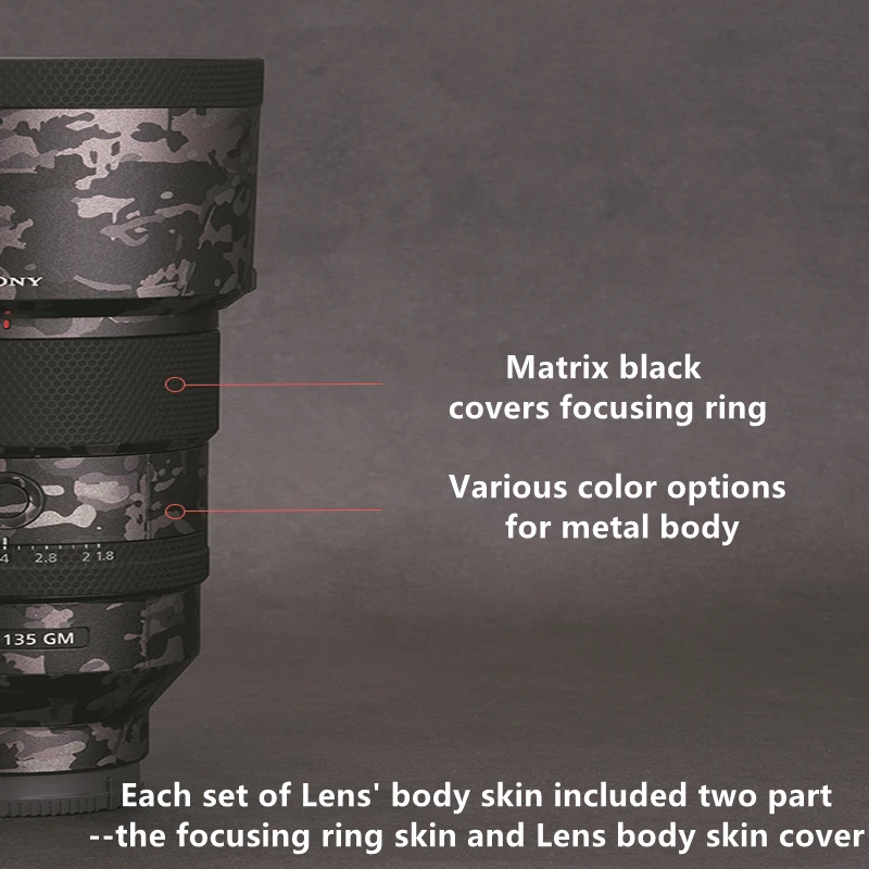 FE135F1.8GM / FE 135/1.8 GM Vinyl Decal Da Bọc Dành Cho Sony FE 135Mm F/1.8 GM (SEL135F18GM) len Dán Bao Phim