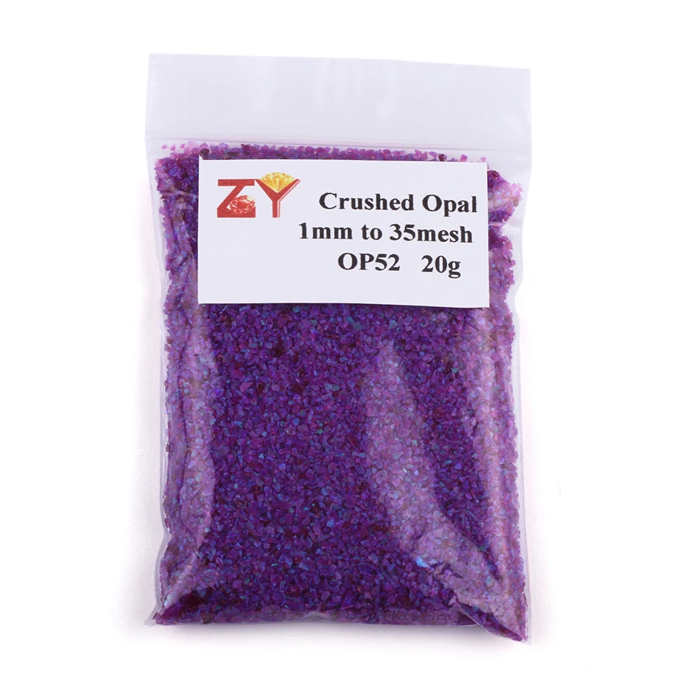 (20 gram/lot) 1.5mm-160mesh Wholesale Amethyst OP52 Good Fire Synthetic Opal Chips for Nail