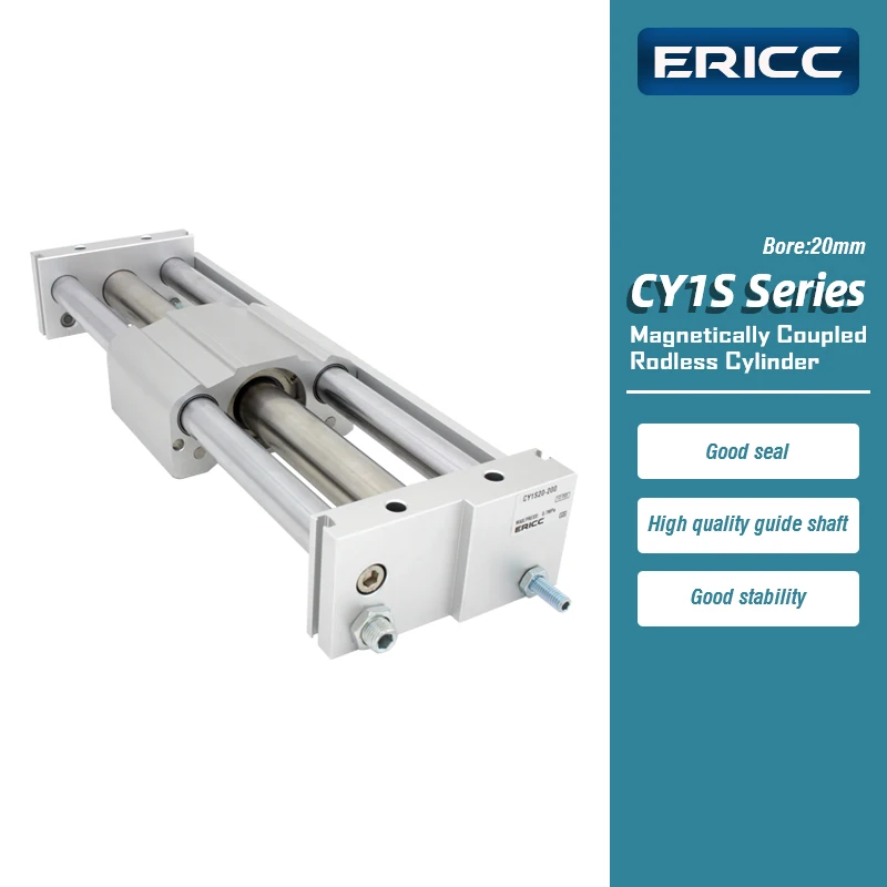 CY1S Series Magnetically Coupled Rodless slider type slide bearing Cylinder bore 20mm Stroke 50-600mm CY1S20-100Z CY1S20-500Z