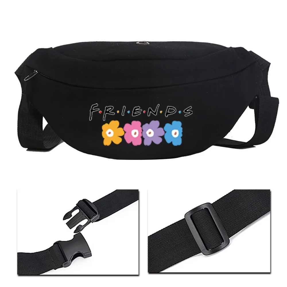 Unisex Banana Waist Bag Shoulder Bag Multifunctional Chest Bag Messenger Bag Fitness Cartoon Friends Printing Pattern Series