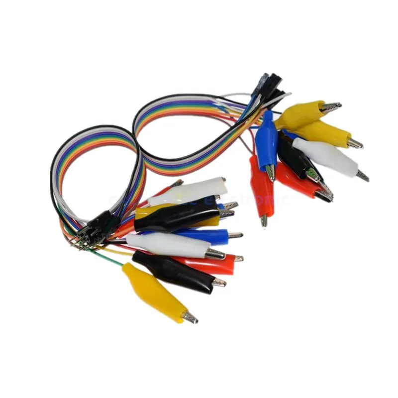 

20cm 30cm 10pin Double-end Alligator Clips Jump Wire Male Female Crocodile Clip Test Lead Jumper Wire Line Cable DIY Connection