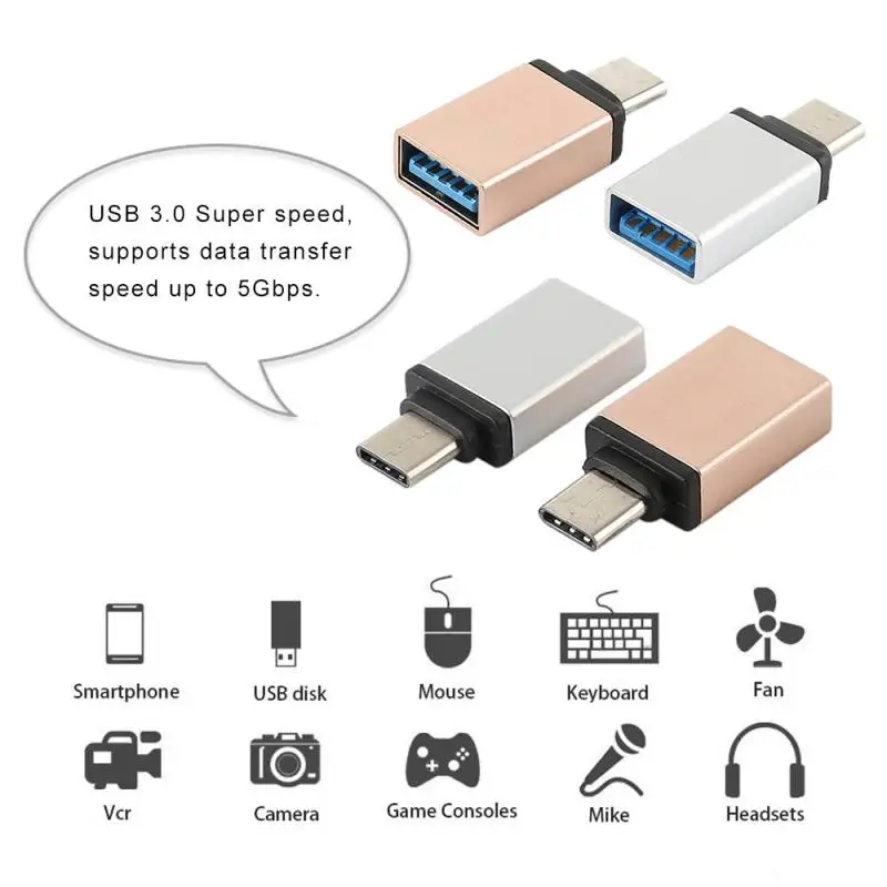 OTG Adapter For Xiaomi Poco F3 M3 X3 NFC Redmi Note 10 9 8 S 9T Pro Mobile Phones Type-C to USB 3.0 Charging USB C Connector