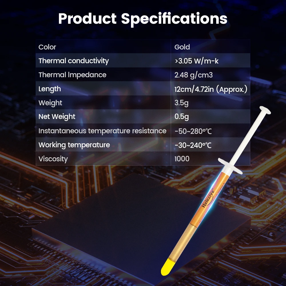 AMPCOM-Composto de graxa térmica de silicone para resfriamento, Heastsink, alta condutividade, apto para CPU, GPU, PS4, XBOX