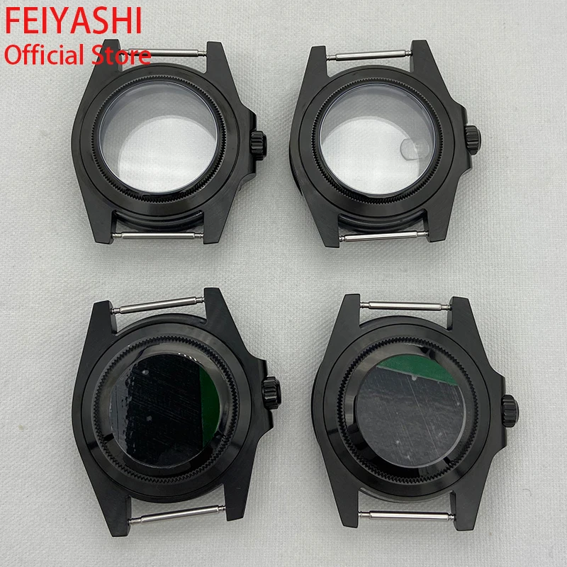 Black 40mm Waterproof Watch Case Sapphire Glass For Seiko NH34 NH35 NH36 NH38 Miyota 8215 ETA 2824 Movement 28.5mm Dial GMT SUB
