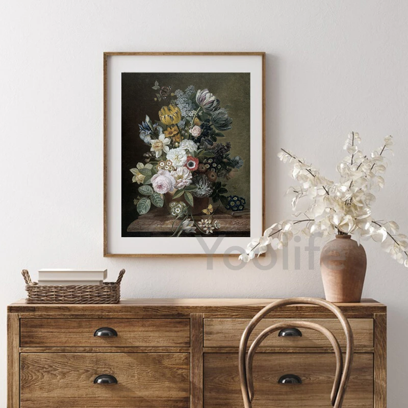 Flor ainda vida pintura a óleo - Home Cinema Wall Art avaliação e preço