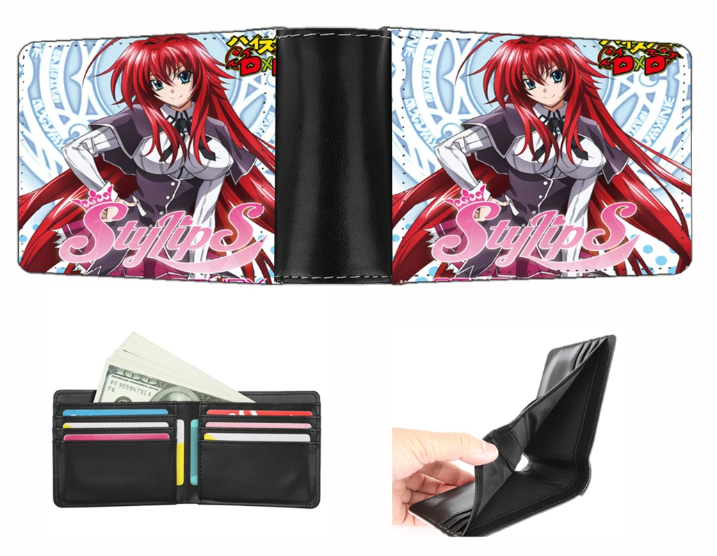 Anime High School DxD wallet Men women short wallet teenagers Card Holder PU Short Zero Wallet student Coin Purse