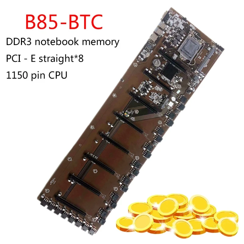 

Onboard B85 BTC Mainboard Chipset VGA HDMI-compatible 8-GPU Bitcoin motherboards for miner 8PCI-E Mining Mainboard