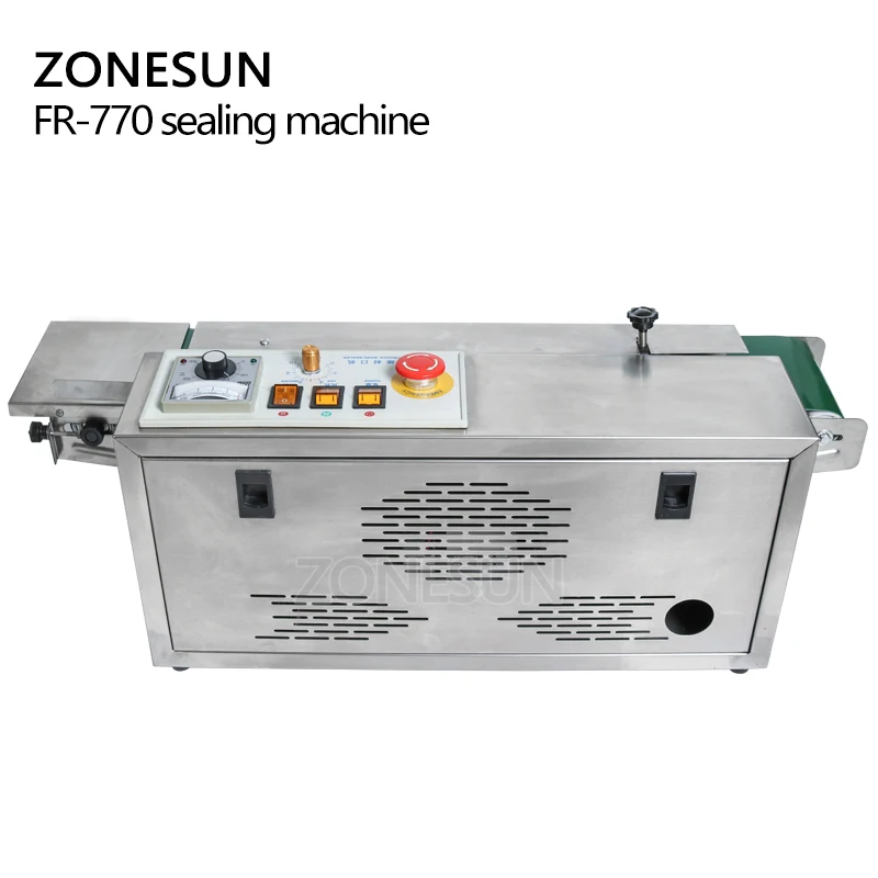 ZONESUN 770 Sealing Machine Plastic Bag Soild Ink Continuous Band Sealer Sealing Machine
