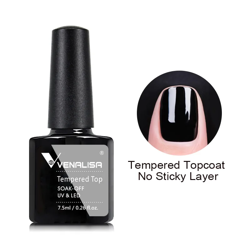 Venalisa Long Wear Top Coat Tempered Top Coat Peel Off Base Coat Color Nail Gel Polish Wunderschönes semi-permanentes Nagelgel-Emaille