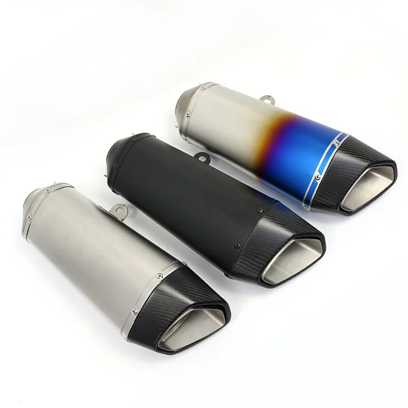 60mm universal stainless steel motorcycle exhaust muffler in various colors for easy installation for Kawasaki Ninja 250R H2 400