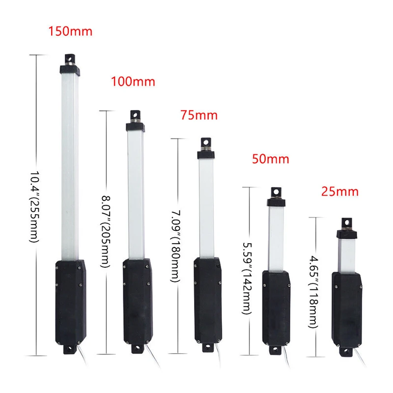 

20N 12V 15mm/s DC Linear Actuator Telescopic Stroke 25mm 50mm 75mm 100mm 150mm Lifter Wireless Remote Controller Switch Pause