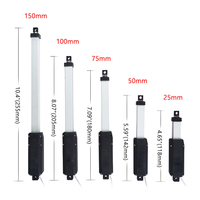 20N 12V 15mm/s DC Linear Actuator Telescopic Stroke 25mm 50mm 75mm 100mm 150mm Lifter Wireless Remote Controller Switch Pause