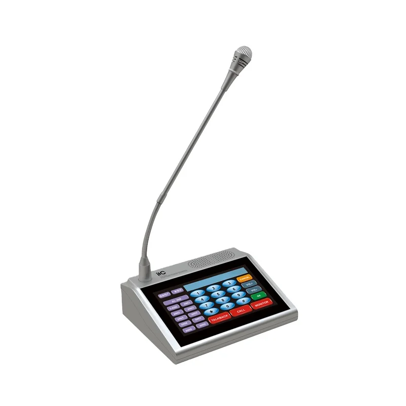 

Newest IP Audio System Desktop Paging Microphone with 7 inch Touch Screen