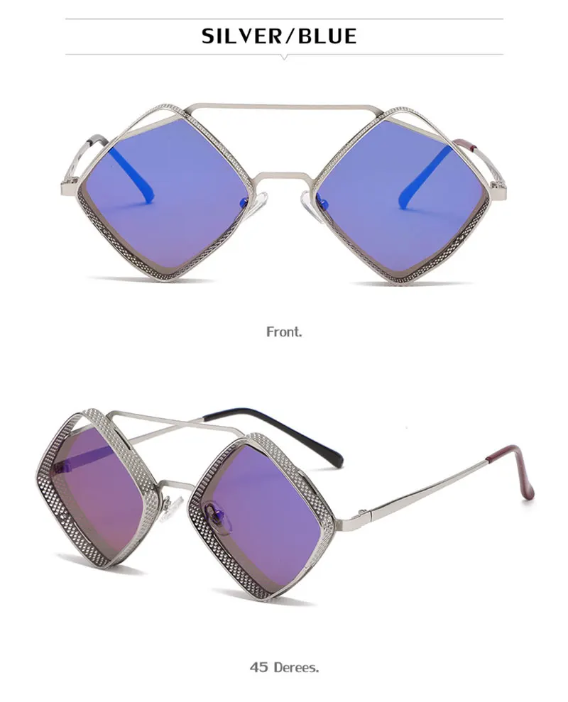 Mimiyou SteamPunk Hohle Rhombus-Sonnenbrille für Herren, Retro-Legierungs-Sonnenbrille für Damen, modische Brillen, Marke UV400, Brillen, Sonnenbrillen – Detail 15