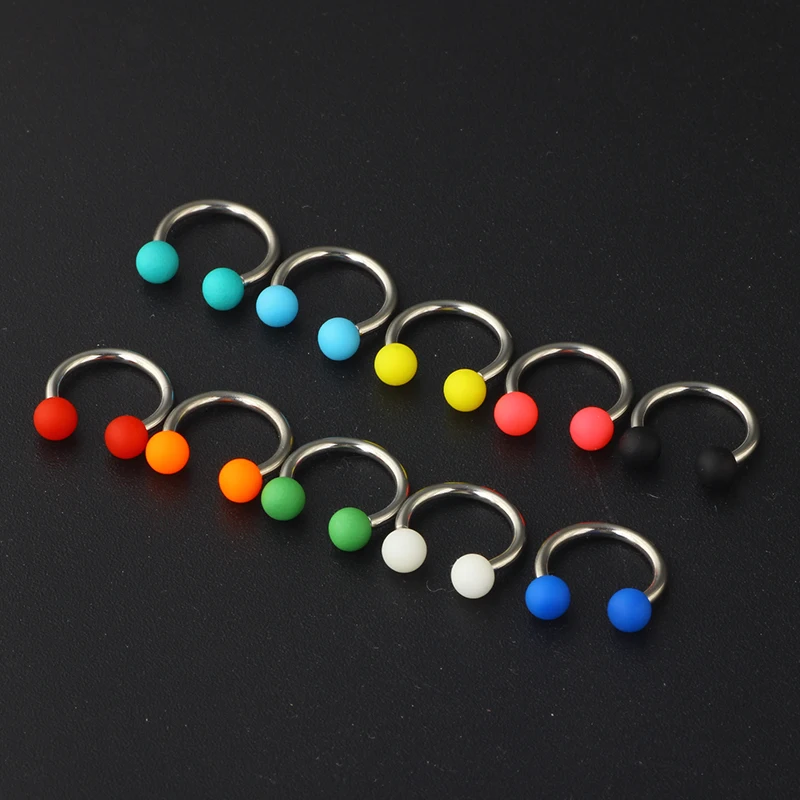 16G Acrylic Horseshoe Nose Septum Rings Piercing Jewelry Cartilage Helix Tragus Earring Hoop Lip Horseshoe Piercing Wholesales