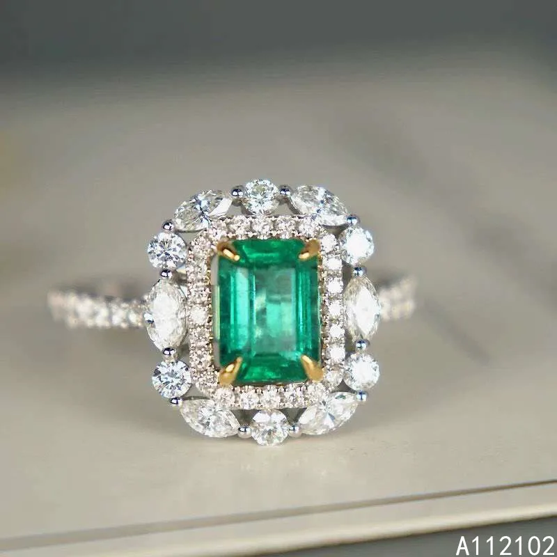 KJJEAXCMY fine jewelry 925 sterling silver inlaid natural emerald ring exquisite girl's ring support test hot selling