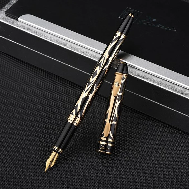 Picasso 901 Amorous Feeling of Paris Flower Pattern 18KGP Fine Nib Fountain Pen Professional Office School Writing Tool Set