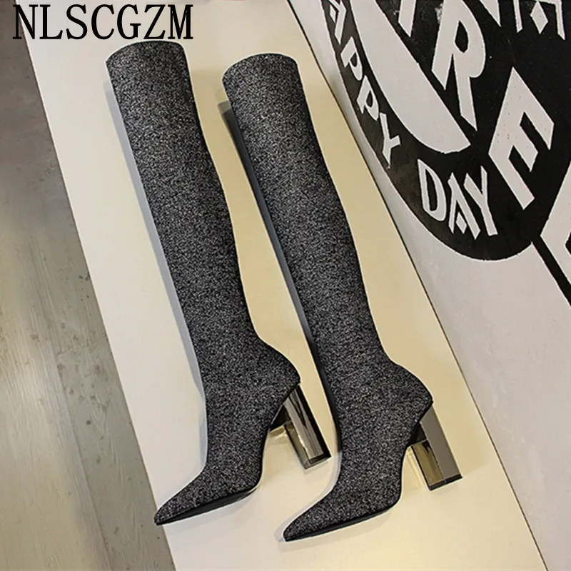 Long Boots Female Women Shoes High Heels Ladies Shoes Talons Hauts Knee High Boots Thigh High Boots Woman Pumps Женские сапоги