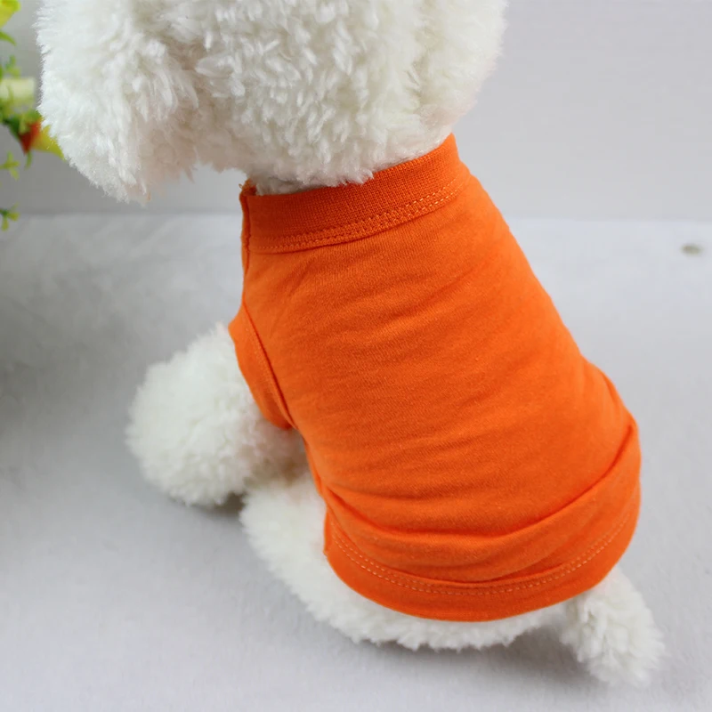 Estate 100% puro cotone tinta unita cane gilet camicia cane vestiti per cani di piccola taglia Teddy Chihuahua vestiti per animali all'ingrosso personalizzato