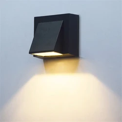 Wykwintny Design LED kinkiet pojedynczy klosz 5W IP65 COB ganek ścienny kinkiet światło wewnętrzne zewnętrzne oświetlenie krajobrazu AC110 220V