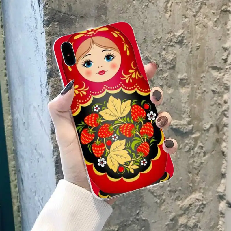 Cute Russian Dolls Matryoshka DIY phone Case cover Shell for iphone 13 8 7 6 6S Plus X 5S SE 2020 XR 11 pro XS MAX