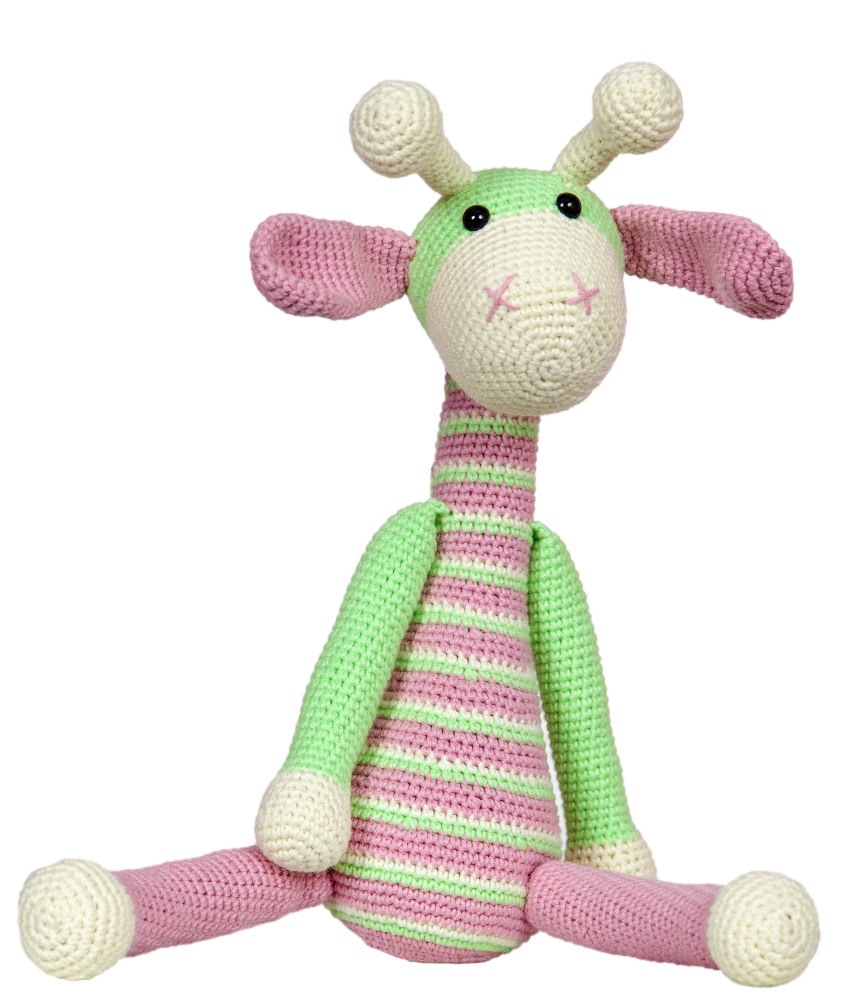 40cm Teddy Giraffe Handmade Amigurumi Fiber Stuffed Cute Toy Knit Crochet Doll, High Quality Cotton Yarn, Safe for Babies