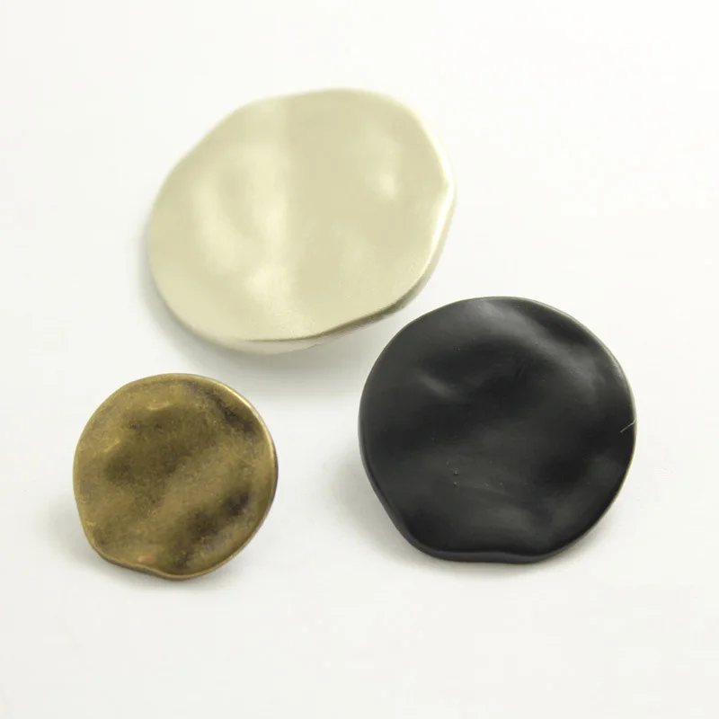 5PCS 18/25/30/38MM Big Decorative Button High Quality Irregular Plane Gold Buttons for Shirt Overcoat Sewing Accessory DIY