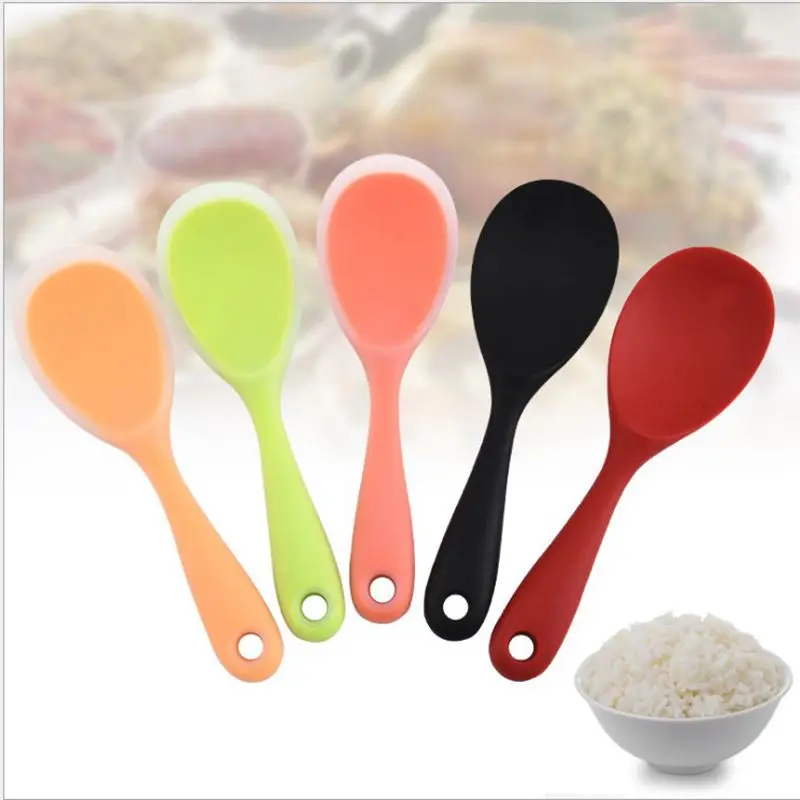 

Silica Gel Rice Spoon Semi Permeable Integrated Non-Sticky Rice Spoon Kitchen Tools Cooker Cooking Utensils free shipping items