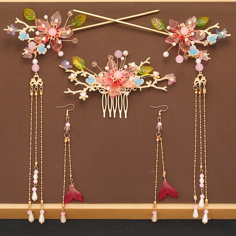 

Chinese Clothing Headdress Hair Clasp Accessories Women's Tuinga Ancient Costume Super Fairy Hair Ornaments Hairpin Tassel