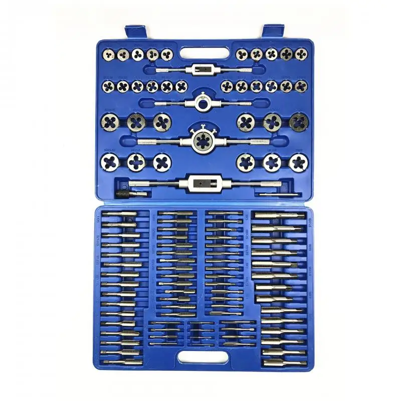 110-Piece Tap Die Set Multifunctional Gripper Combination Wire Tap Wrench Gripper Rack Toolbox