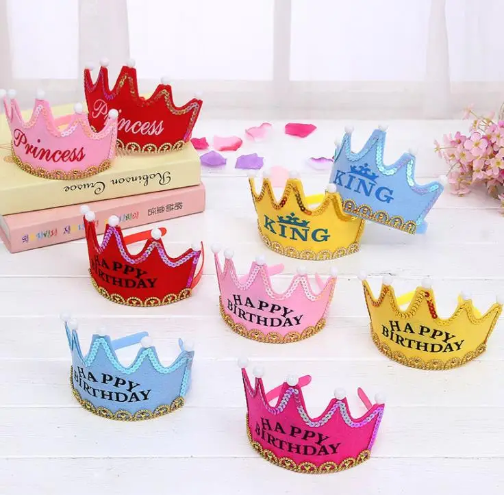 

5 Colors Luminous Child Birthday Hat Party Supplies hat prince crown cake led hoop dress up hat Party Festival Decoration SN1765