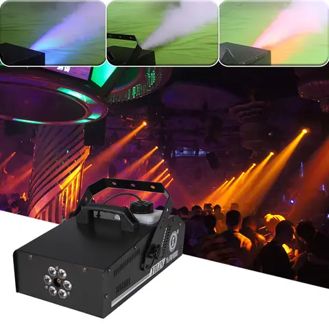 Disco 1000W LED RGB Fog Machine Wireless Remote Control DJ Bar Par Light Laser Projector Effect Show For Wedding Xmas Club Party
