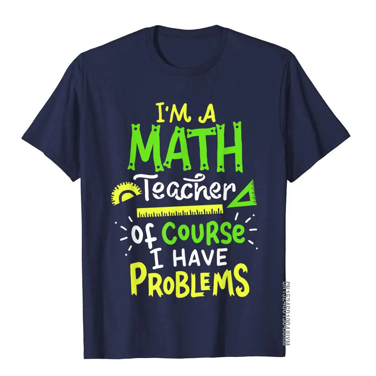 Math Teacher School Class Problem Funny T-Shirt Simple Style Men T Shirts Classic Cotton Tops Tees Party